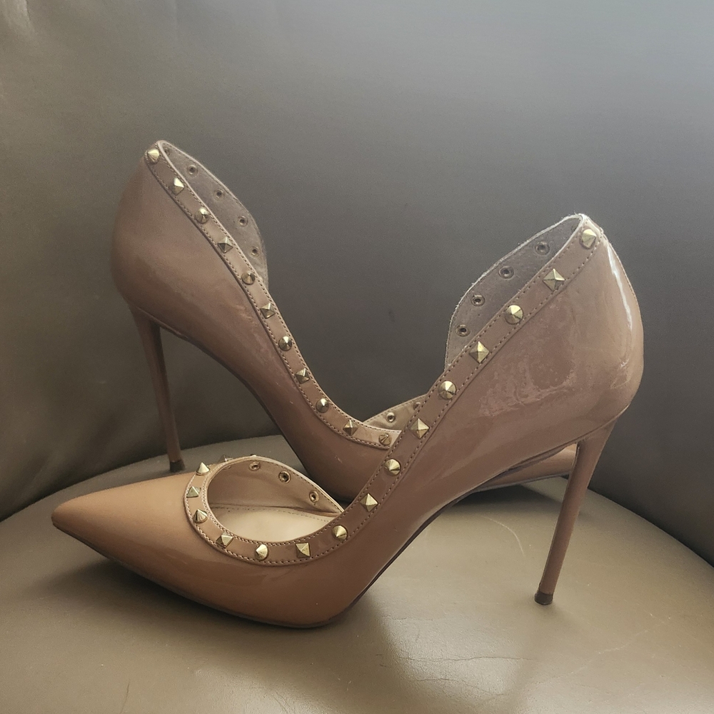 Steve Madden size 10M Brown Studded Velocity Camel Patent high heel Size 10M - Picture 3 of 9